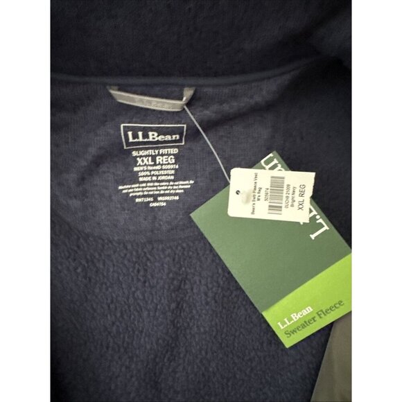 L.L. Bean Men's Sweater Fleece Vest Bright Navy Slightly Fitted Size XXL - Picture 3 of 5